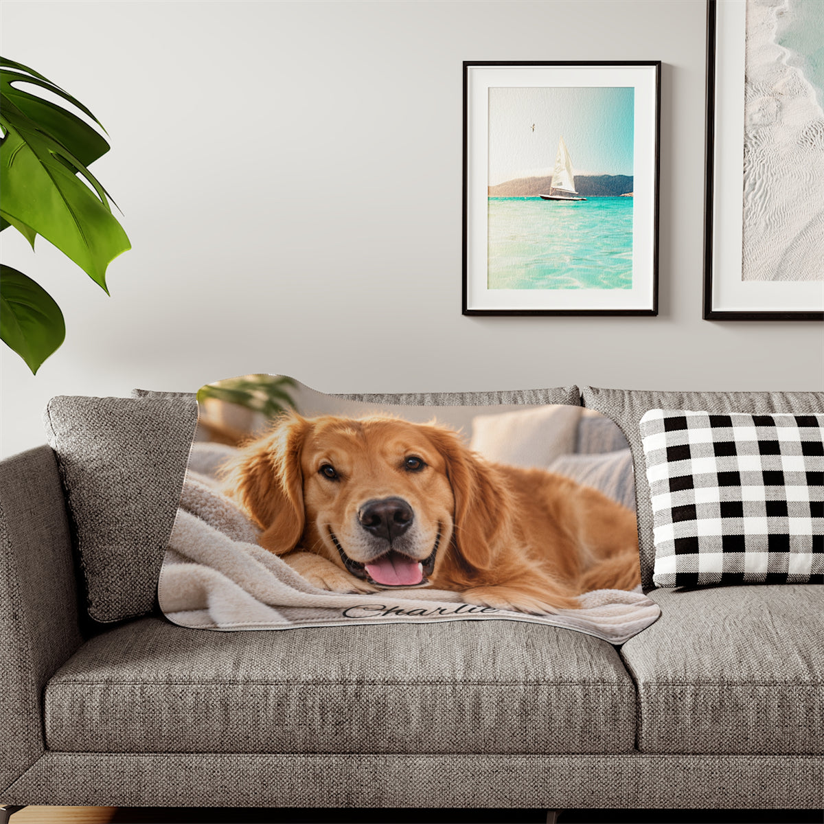 Personalized Pet Photo Sherpa Blanket