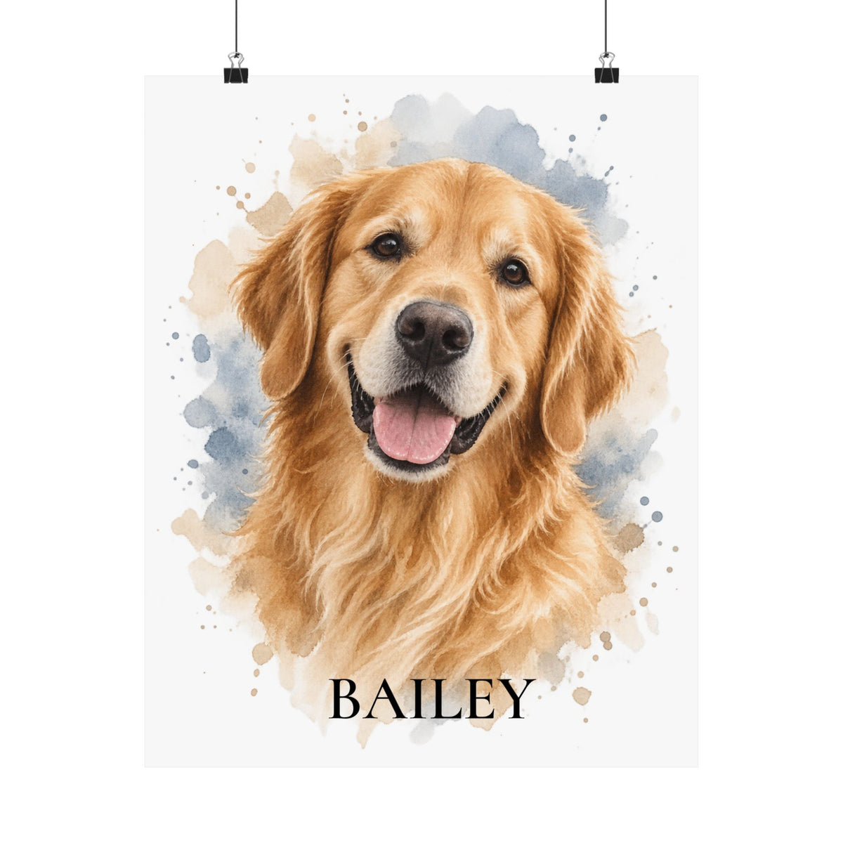Personalized pet portrait matte poster wall art