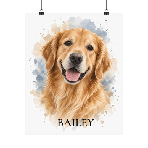 Personalized pet portrait matte poster wall art