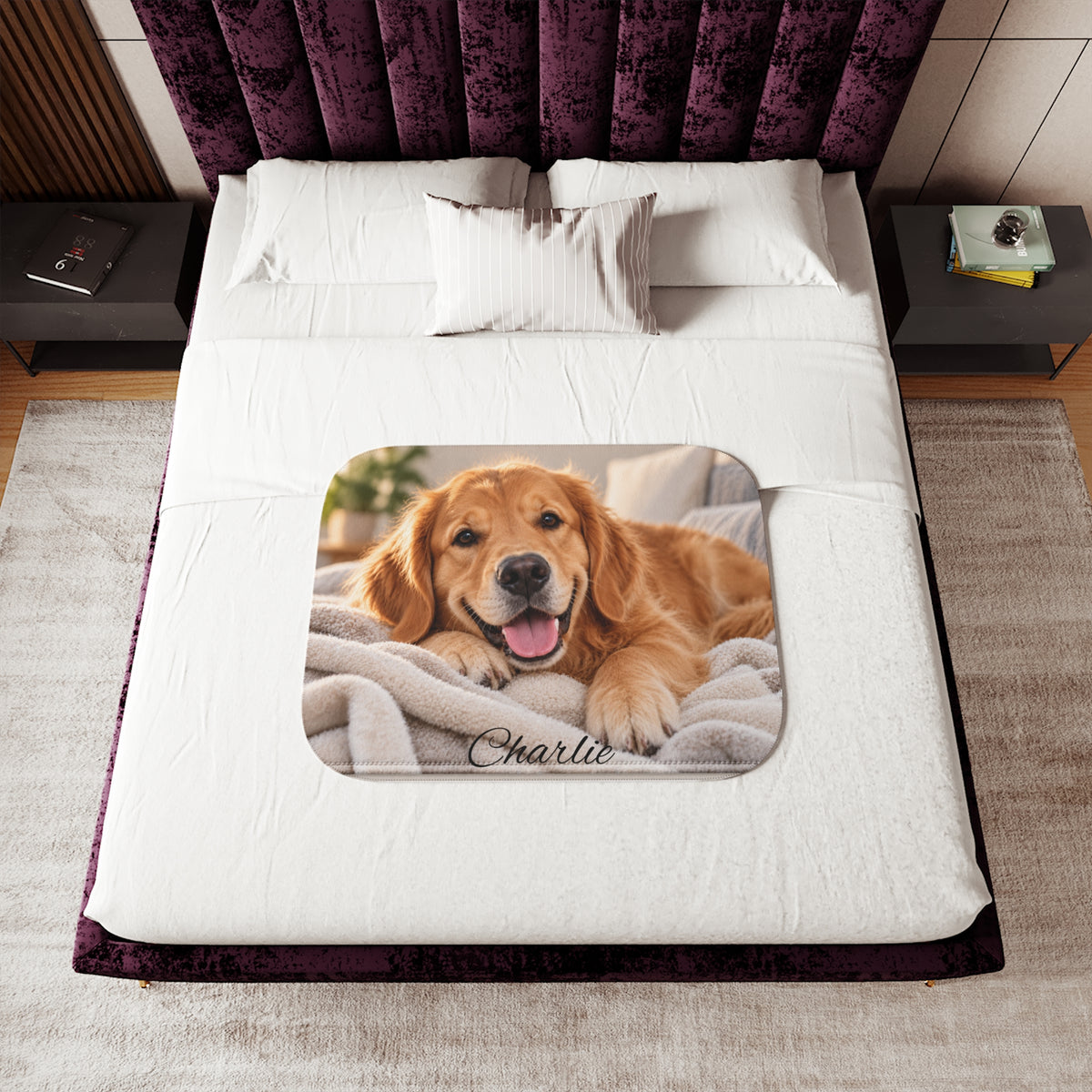 Personalized Pet Photo Sherpa Blanket