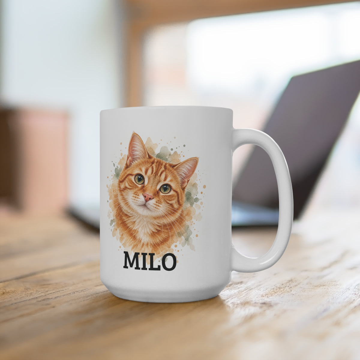 Personalized pet portrait 15 ounce mug